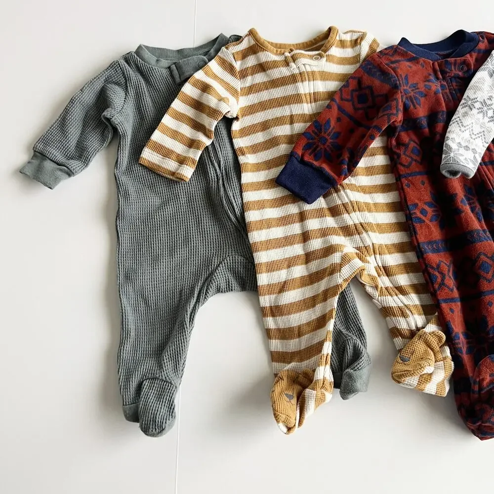 [Carter's] Bundle Two Way Zip Up Footie Sleep N' Play Pajamas Baby Size 3 Months